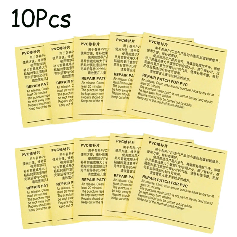 10-Pack Waterproof PVC Repair Patches – Inflatables & Tents Inflatable Repair Patches Babs 10Pcs