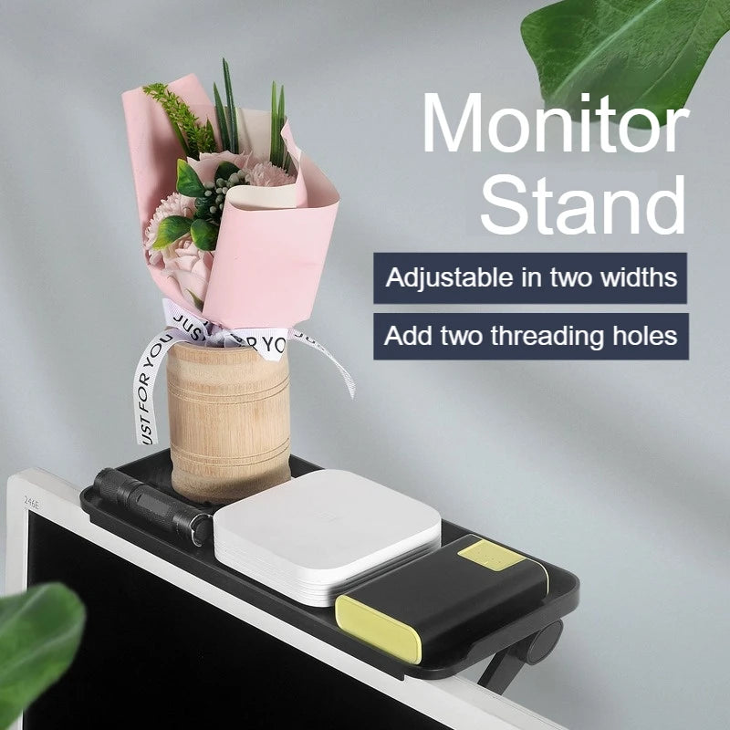 No-Drill TV Monitor Top Shelf Rack – Foldable Storage Holder Monitor Top Shelf Rack Babs