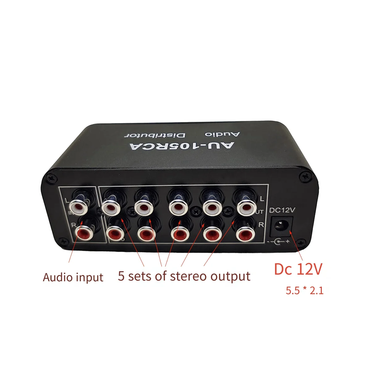 5-Channel RCA Audio Distributor Splitter – 1 In 5 Out Stereo RCA Audio Distributor Babs