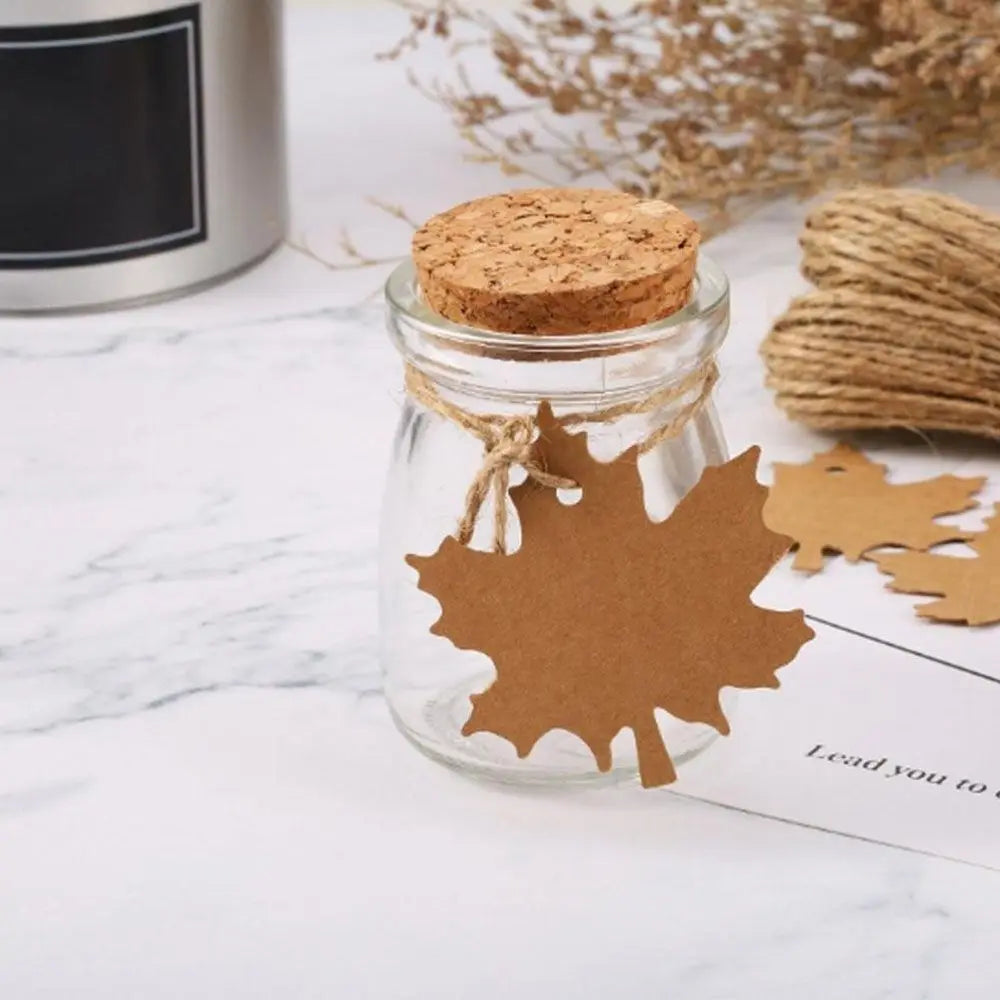 100 Pcs Kraft Paper Maple Leaf Hang Tags – Blank Gift Labels Kraft Paper Hang Tags Babs