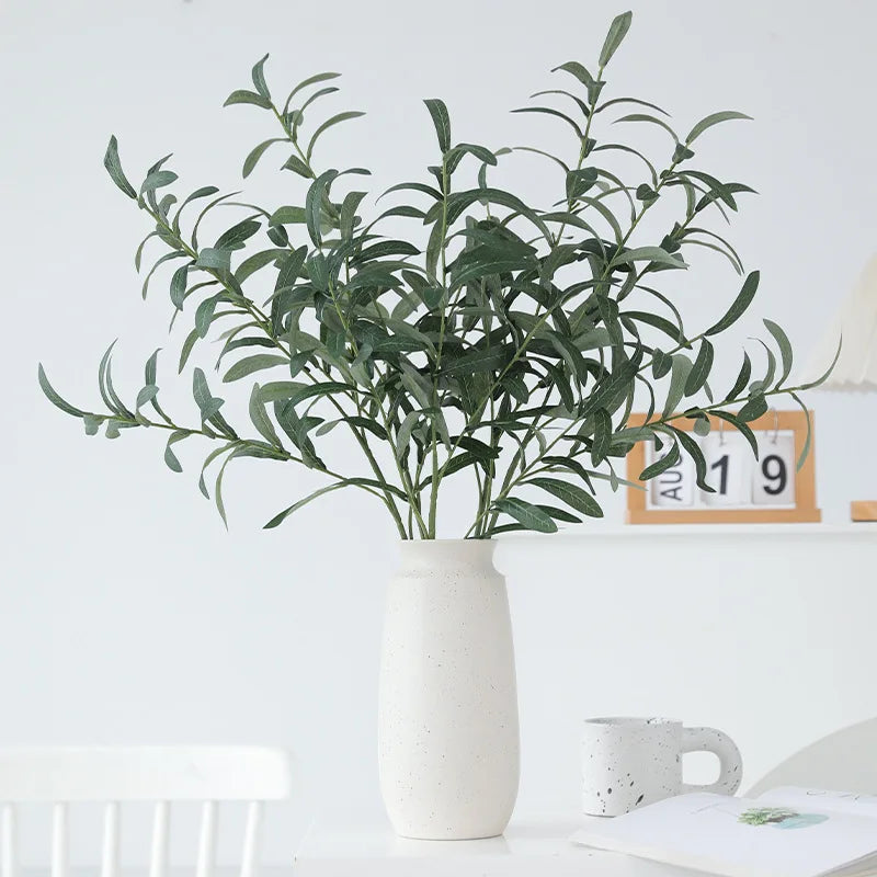 Artificial Olive Branch with Fruits – Faux Plant Home Décor Artificial Plant Branch Babs