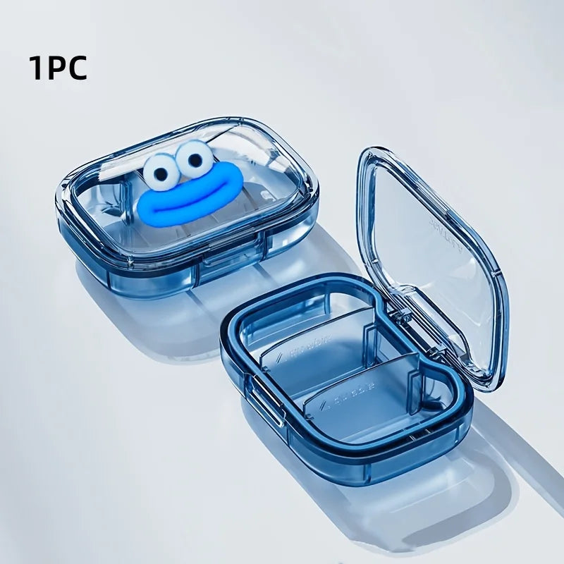 Clear 3-Compartment Plastic Storage Box with Lid | Organizer Compartment Storage Box Babs Blue