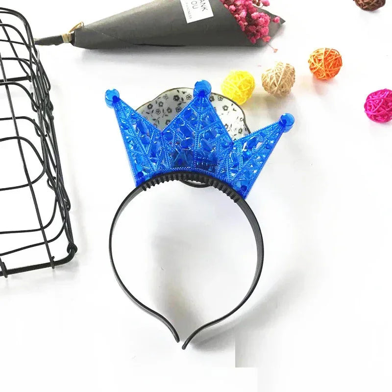 LED Flashing Crown Headband for Party, Halloween & Cosplay LED Party Headband Babs blue