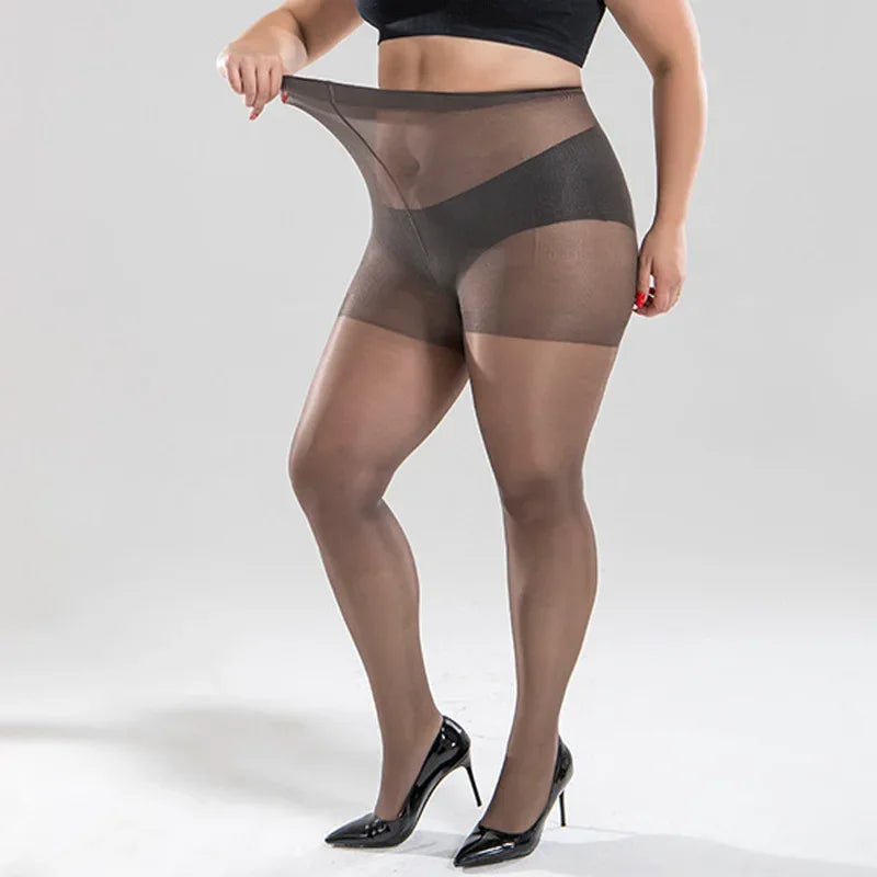 40D Plus Size Sheer Pantyhose – Anti-Run Reinforced Toe Tights Sheer Pantyhose Tights Babs One Size Grey