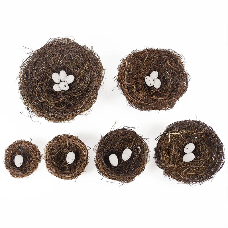 Natural Rattan Bird Nest Easter Decoration 8–20cm DIY Craft Easter Nest Decoration Babs
