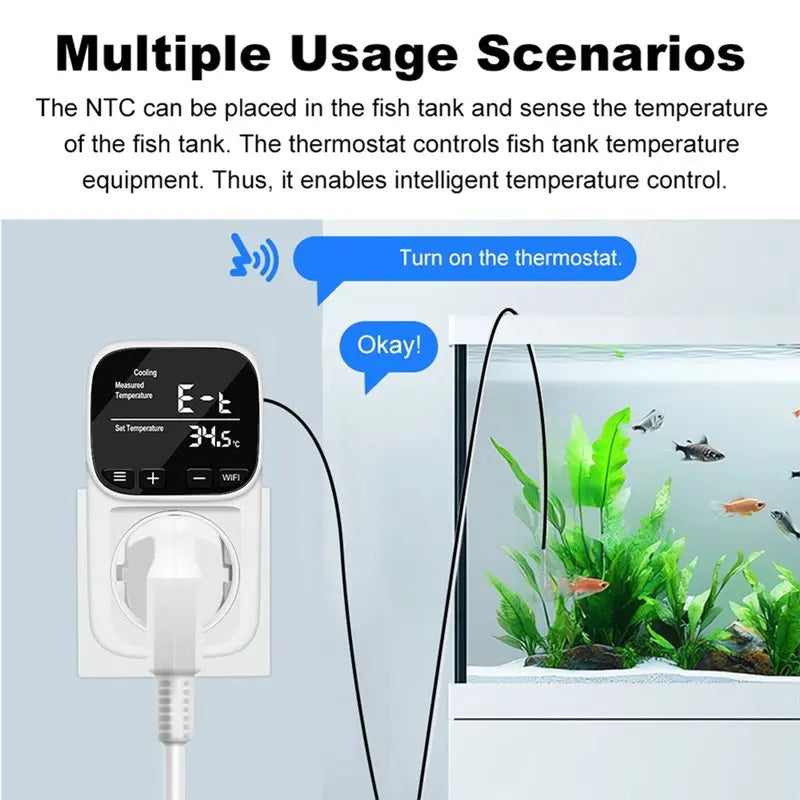 Smart WiFi Thermostat Socket Tuya App EU Plug Timer & Sensor Smart Thermostat Socket Babs