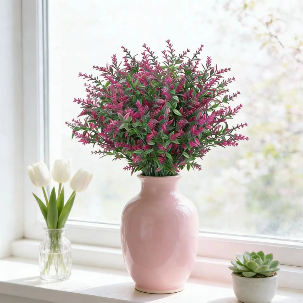 Artificial Lavender Fake Flowers – Wedding, Home & Garden Decor Artificial Flower Stems Babs