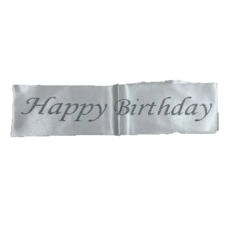 Rose Gold Satin Sash & Crystal Crown Tiara Set – Birthday Party