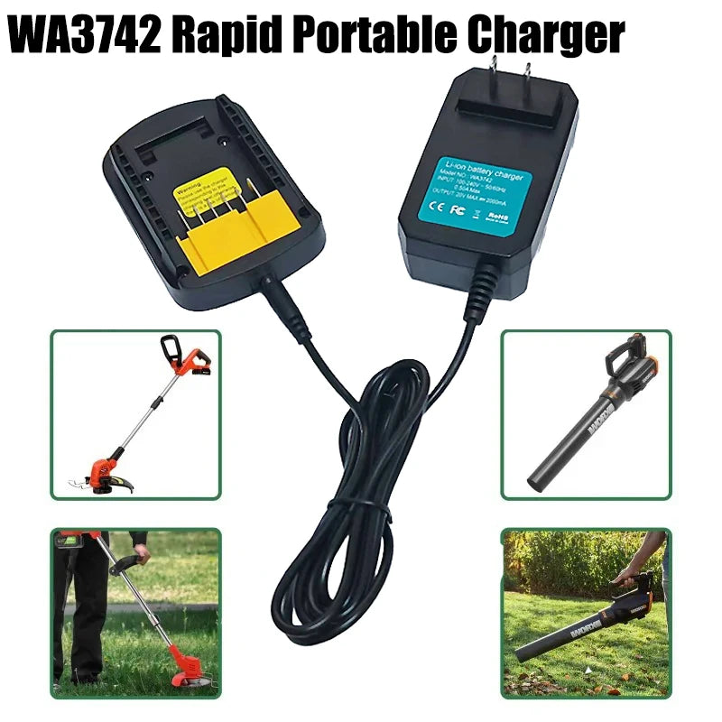 WA3742 Rapid Charger for WORX 20V Lithium Batteries – LED Portable Battery Charger Babs