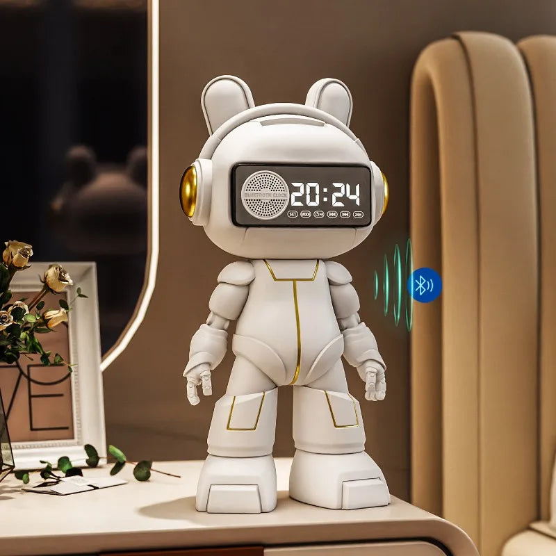 Astronaut Desk Clock with Hourly Chime | Resin Table Decor Decorative Desk Clock Babs