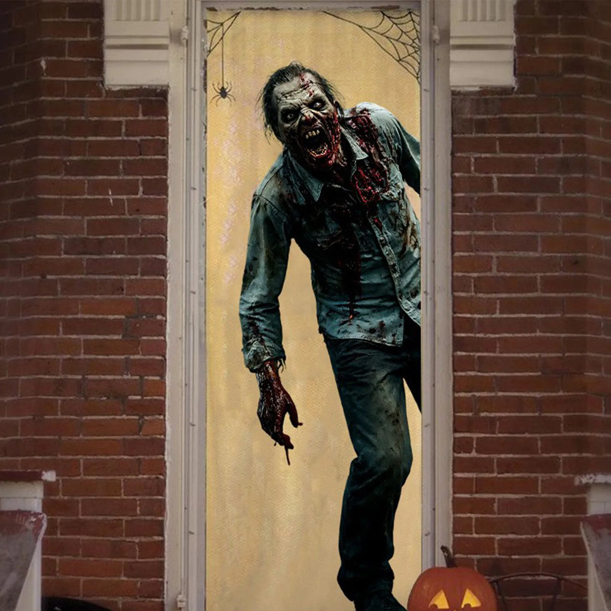 Halloween Door Cover 3D Horror Wall Sticker – Party Decor Halloween Wall Sticker Babs