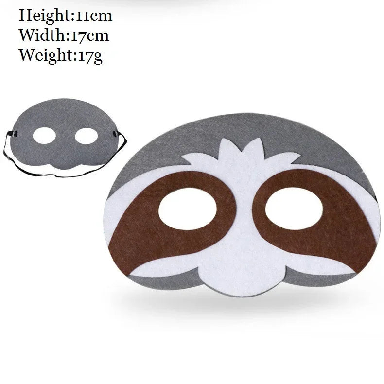 Kids Animal Felt Masks – Birthday, Cosplay & Forest Party Favors Kids Party Masks Babs Raccoon