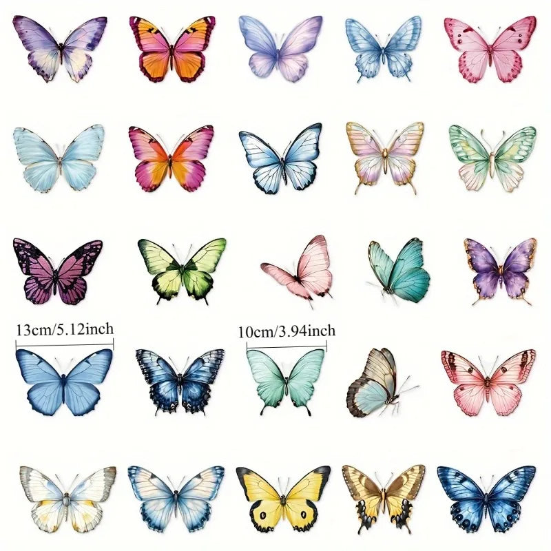 32 Pcs Butterfly Stickers – Waterproof PET for Laptops & Scrapbooks Decorative Sticker Set Babs