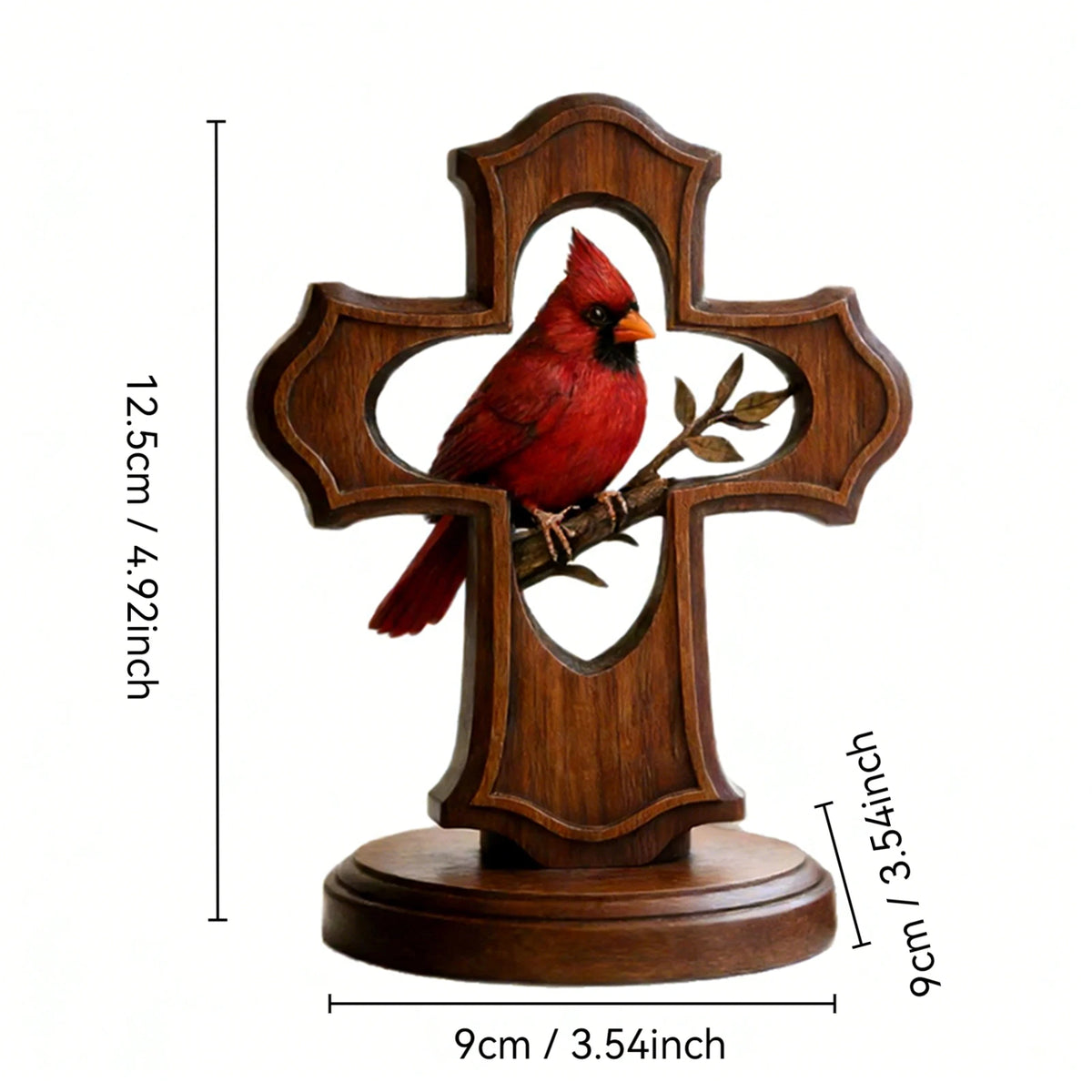 Vintage Red Cardinal Bird Desktop Ornament – Decorative Sculpture Decorative Bird Figurine Babs