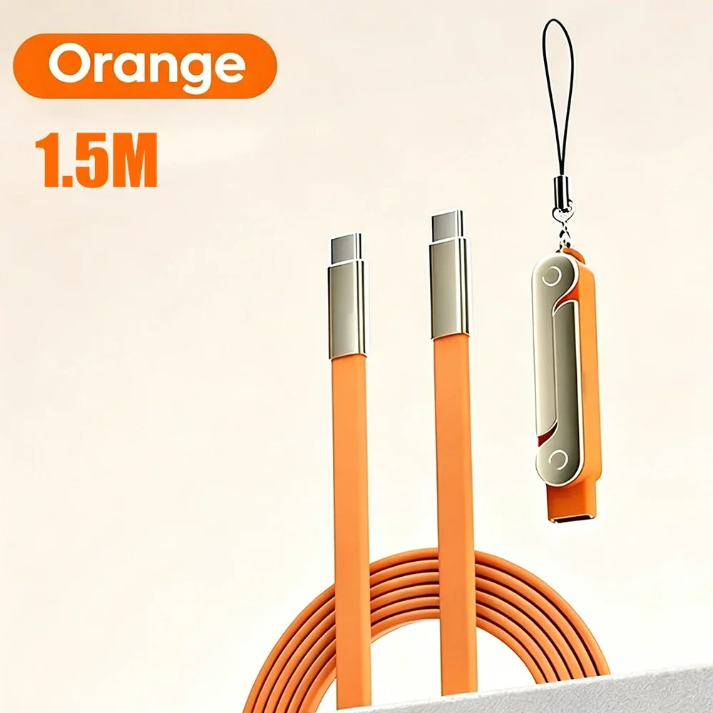 KEBIDUMEI 240W 2-in-1 Foldable Phone Stand & USB-C Cable Phone Stand & Cable Babs Orange