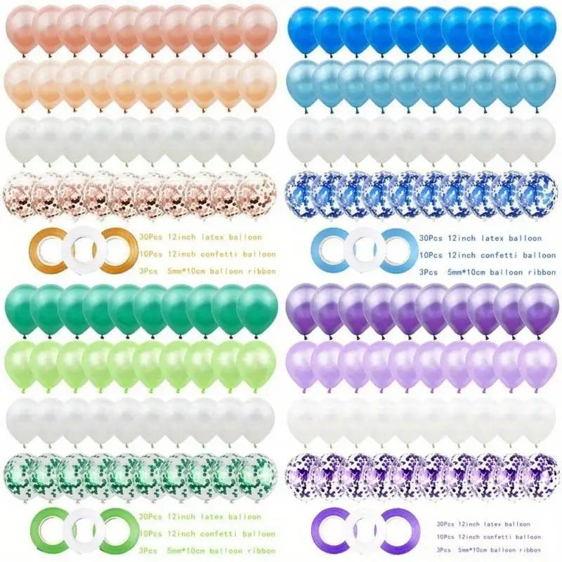 43-Piece 12" Multicolor Confetti Latex Balloons – Party Decor Party Balloons Set Babs