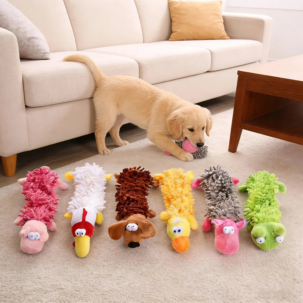 Squeaky No-Stuffing Crinkle Plush Dog Toys – All Breeds Squeaky Dog Toy Babs