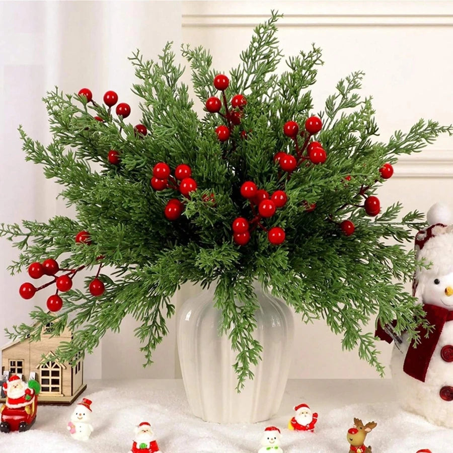 Artificial Holly Red Berry Picks 40/80 Pcs – Christmas Décor Artificial Berry Picks Babs