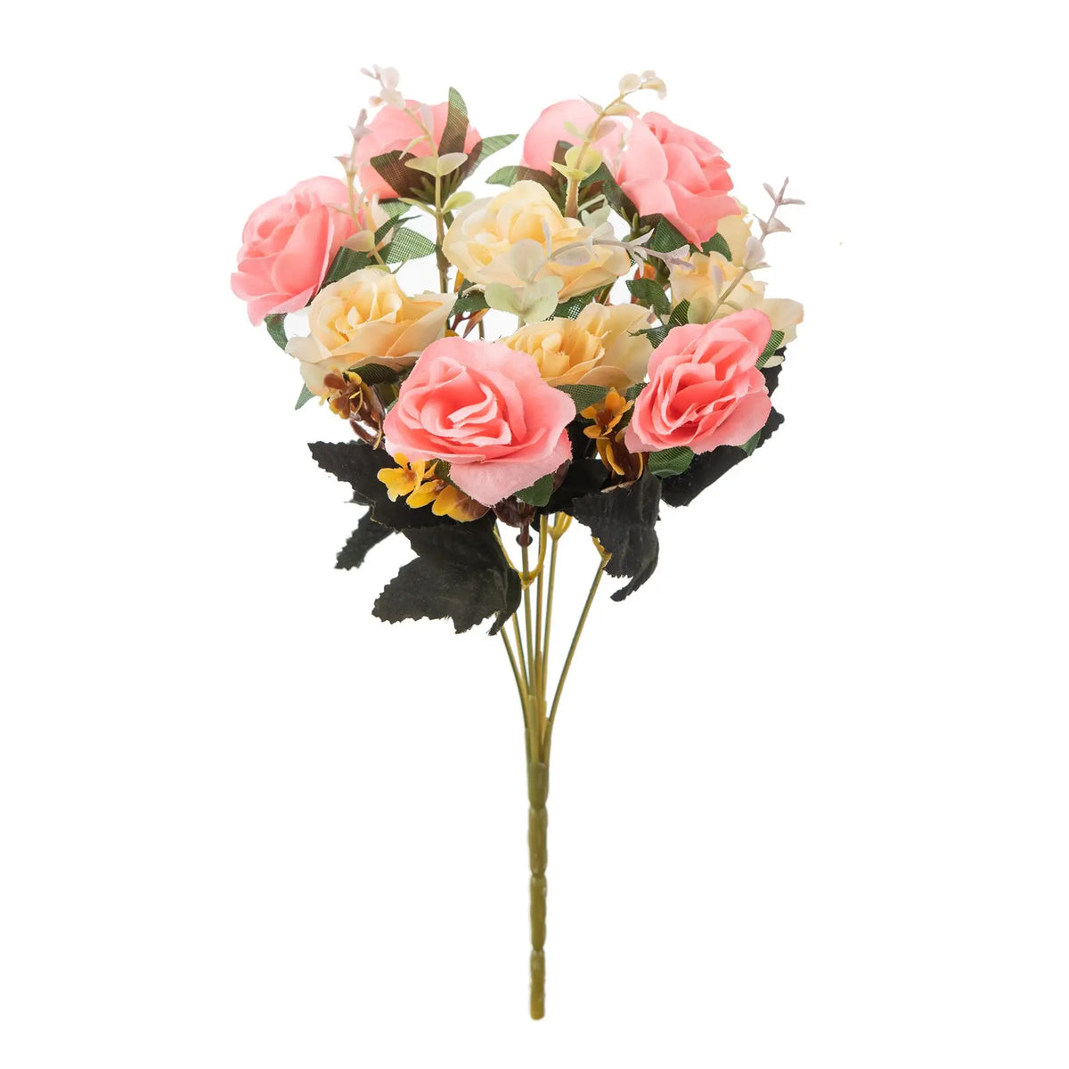 Silk Rose Artificial Flower Bouquet for Wedding & Home Décor Artificial Flower Bouquet Babs Pink 2 pcs