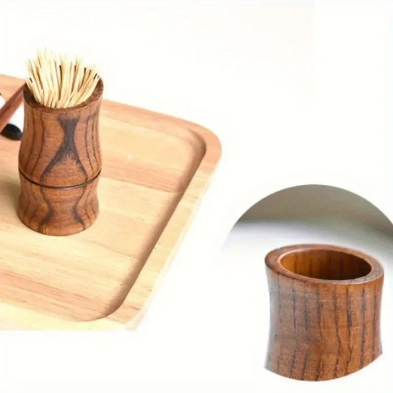 Wood Toothpick Holder Cylinder Box – Chinese Style Kitchen Decor Toothpick Holder Box Babs