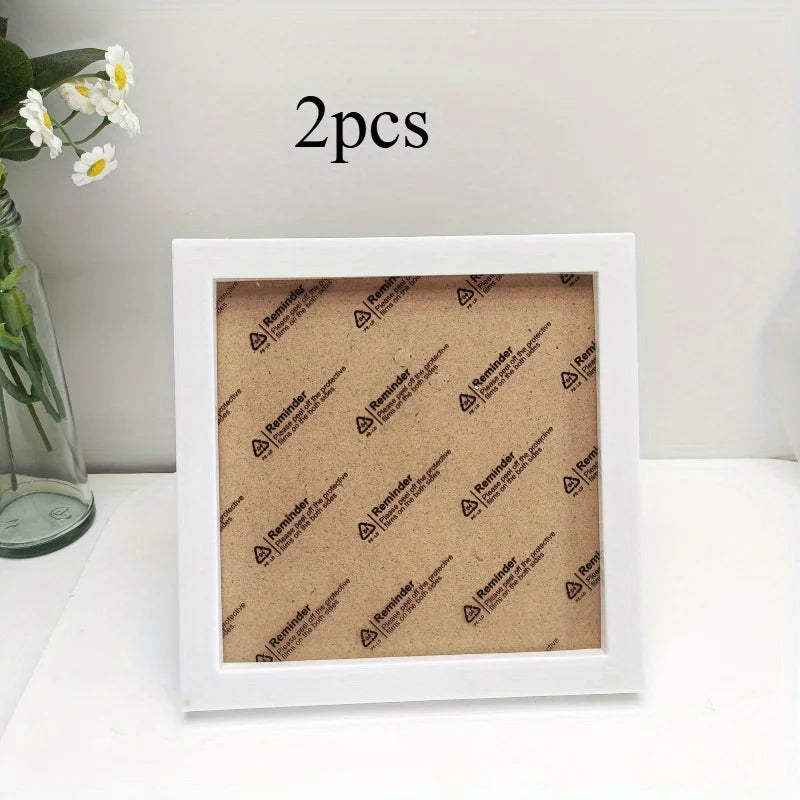 White Photo Frame 15x15 & 15x20cm | Square Display Stand Picture Frame Babs 2pcs