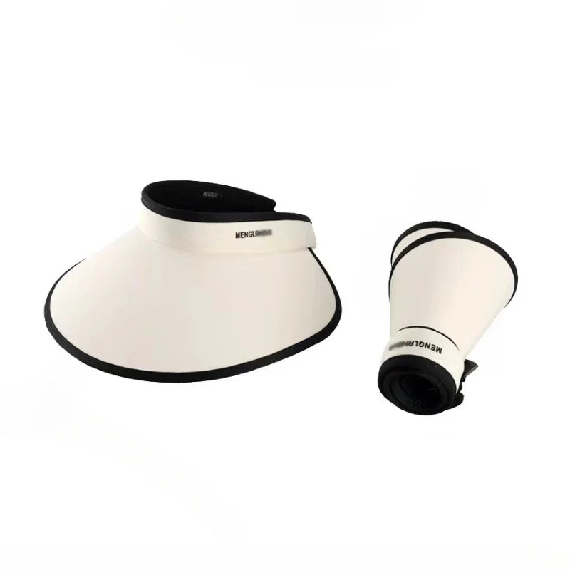 Women's Wide Brim Open-Top Sun Visor Hat – UV Protection Sun Visor Hat Babs White B