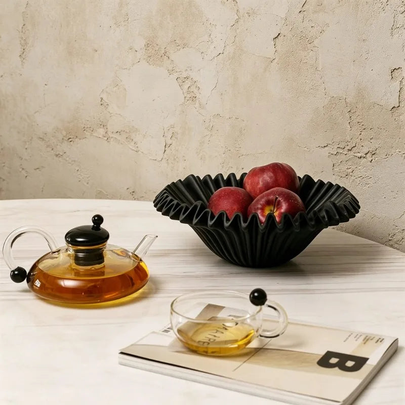 Lotus Leaf Ceramic Fruit Bowl – Vintage Elegant Table Decor Decorative Ceramic Bowl Babs