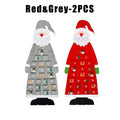 Santa Claus Felt Advent Calendar Christmas Wall Hanging Decor Advent Calendar Babs L Grey and Red 2PCS