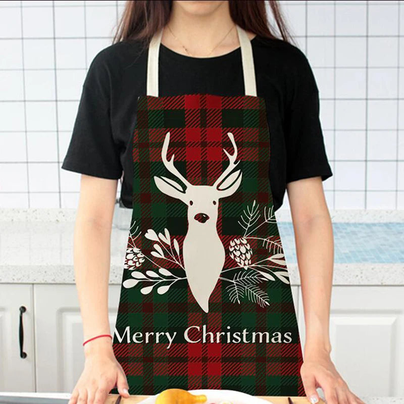Linen Christmas Apron – Festive Kitchen Gift for the Holidays Christmas Kitchen Apron Babs