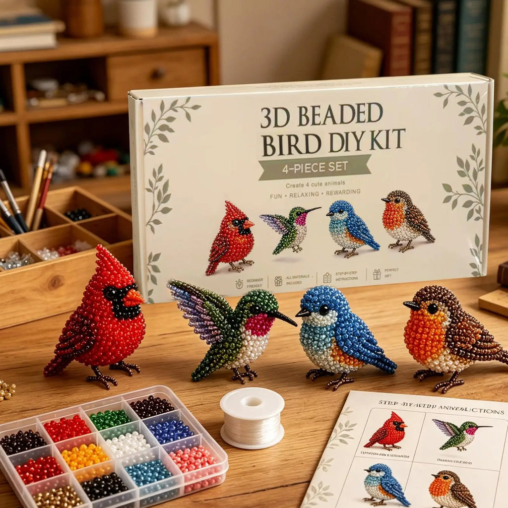 3D Animal Beading Craft Kit – DIY Bird & Tube Bead Set DIY Beading Craft Kit Babs