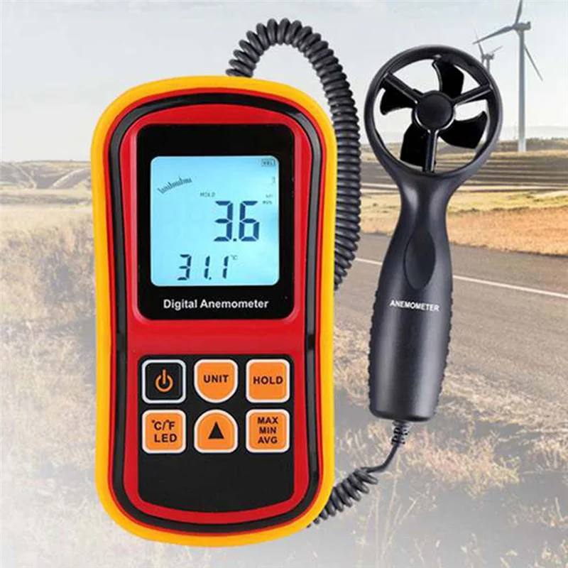 Digital Anemometer Wind Speed Gauge & Thermometer Digital Anemometer Babs