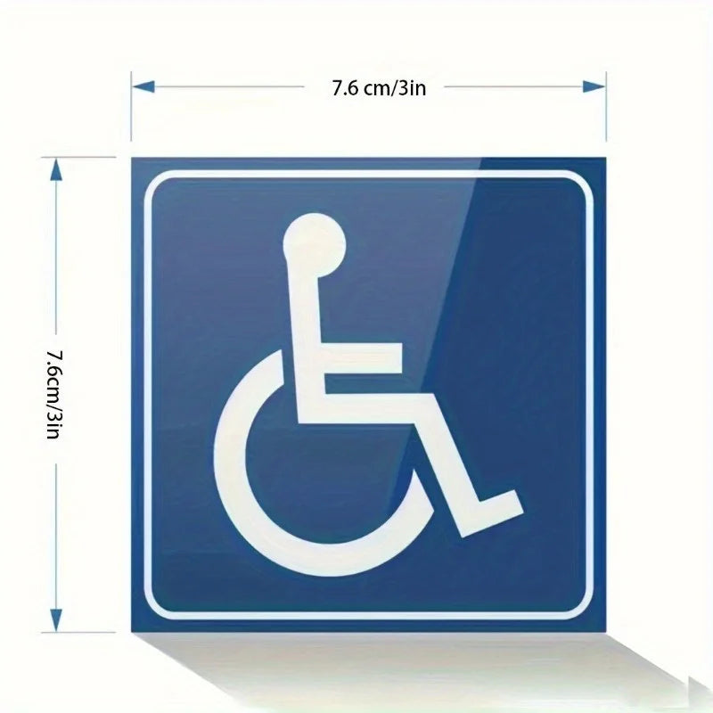 4-Pack Wheelchair Accessibility Sign Stickers – Waterproof Accessibility Sign Sticker Babs