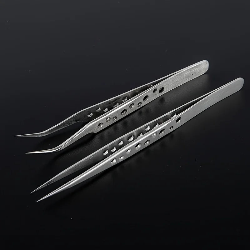 Stainless Steel Precision Tweezers – Straight & Curved Tip Precision Tweezers Babs