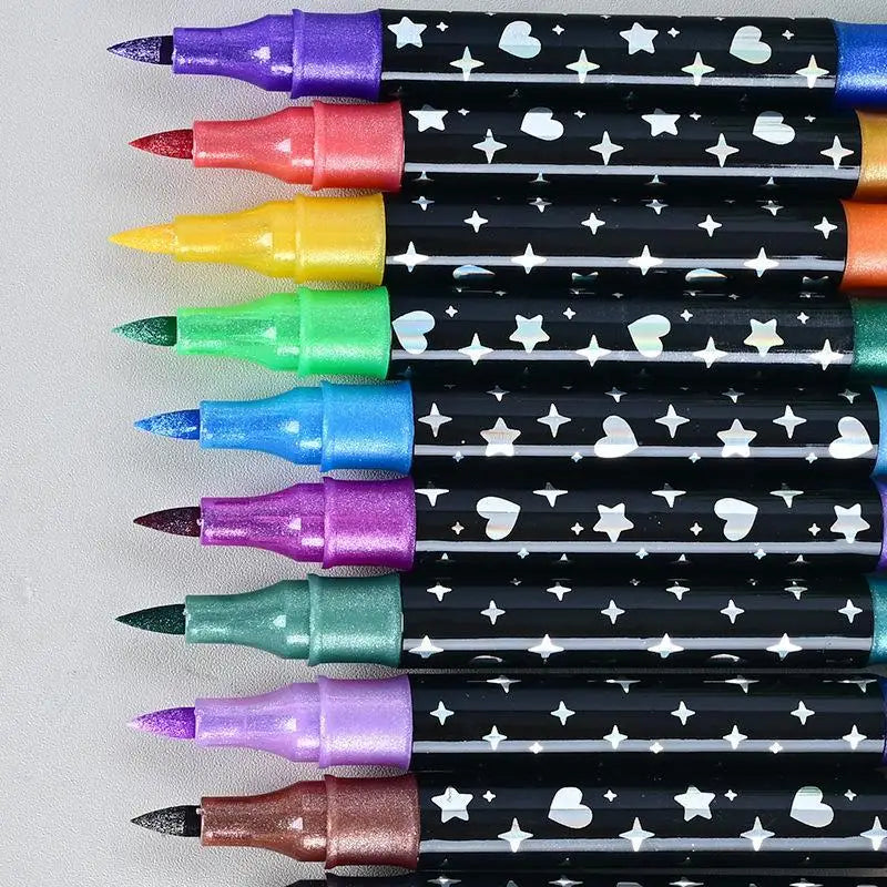 Dual Brush Glitter Metallic Art Markers 24–96 Colors | HUXUAN Glitter Art Markers Babs