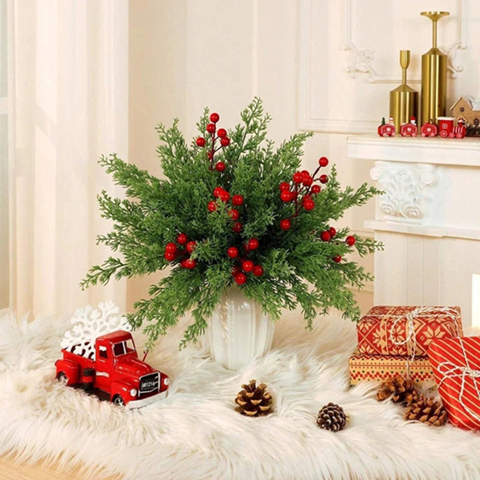 50/100Pcs Artificial Holly Berry Branches – Christmas & Home Decor Artificial Holly Branches Babs