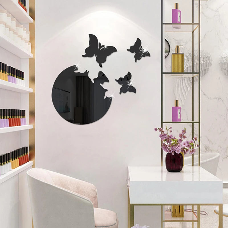 Butterfly 3D Acrylic Mirror Wall Stickers – DIY Home Decor Mirror Wall Stickers Babs