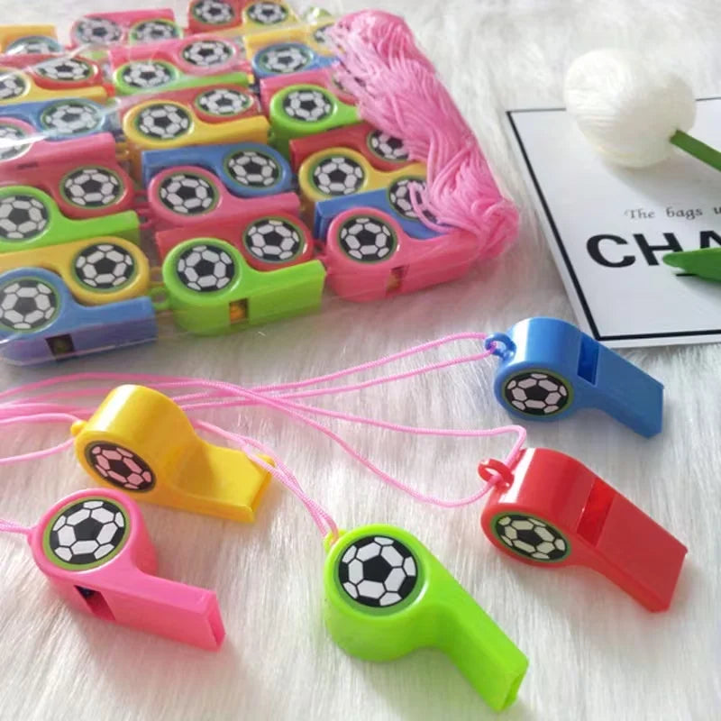 24 Mini Plastic Whistles with Ropes – Kids Party Favors Party Favor Toy Babs 24pcs