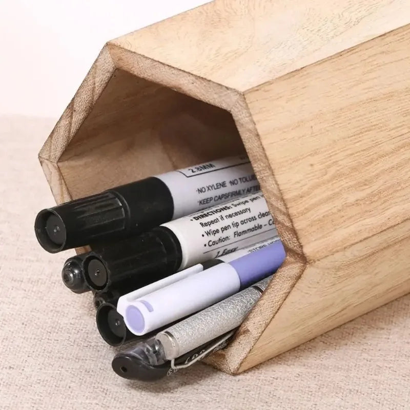 Wooden Desktop Pen Holder – INS Style Large Capacity Organizer Desktop Pen Organizer Babs