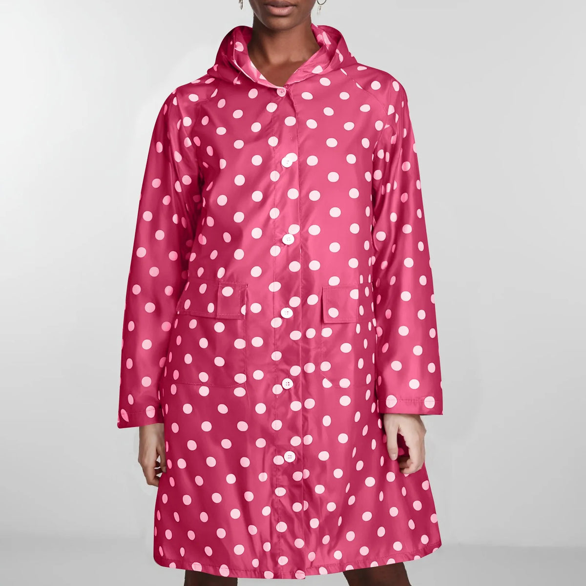 Hooded Waterproof Raincoat Long 95cm Unisex Hiking Rain Jacket Hooded Raincoat Babs