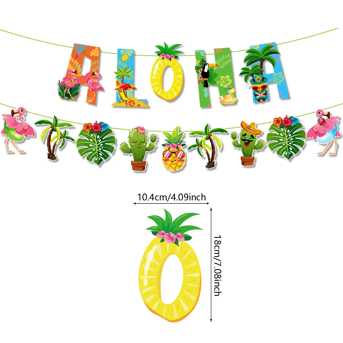 Hawaiian Party Supplies – Tableware, Banner & Photo Props Party Decoration Set Babs MULTI