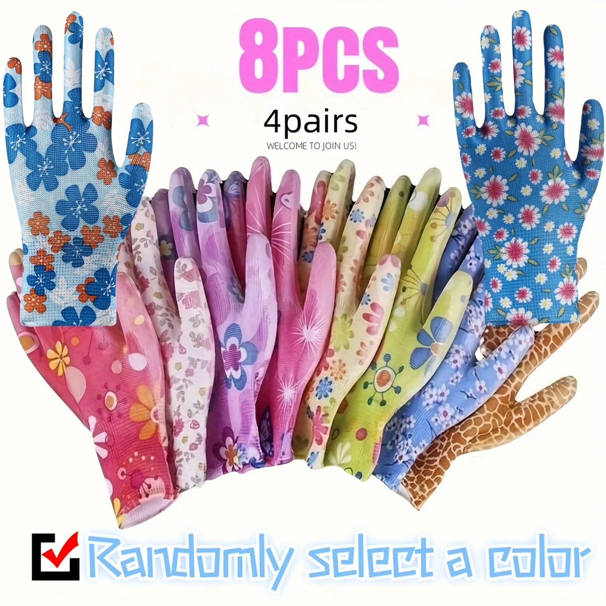 Ladies' Nylon Knit Gloves – Cycling, Fishing, Camping & Cleaning Knit Gloves Babs random color 4Pairs