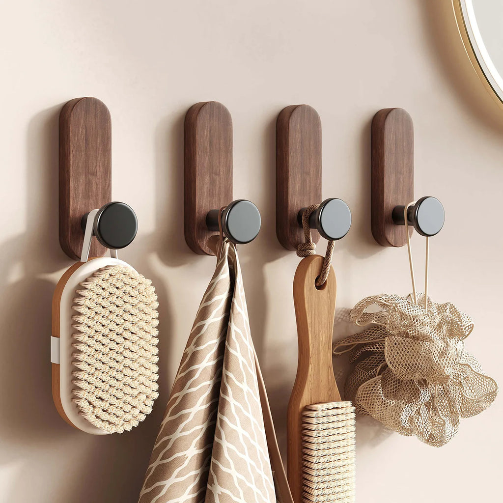 Self-Adhesive Wooden Wall Hook – Coat, Key & Towel Hanger Wall Hook Babs