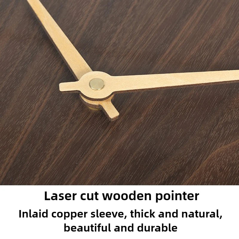 Vintage Wooden Wall Clock – Silent Quartz Round 30/35cm Wooden Wall Clock Babs