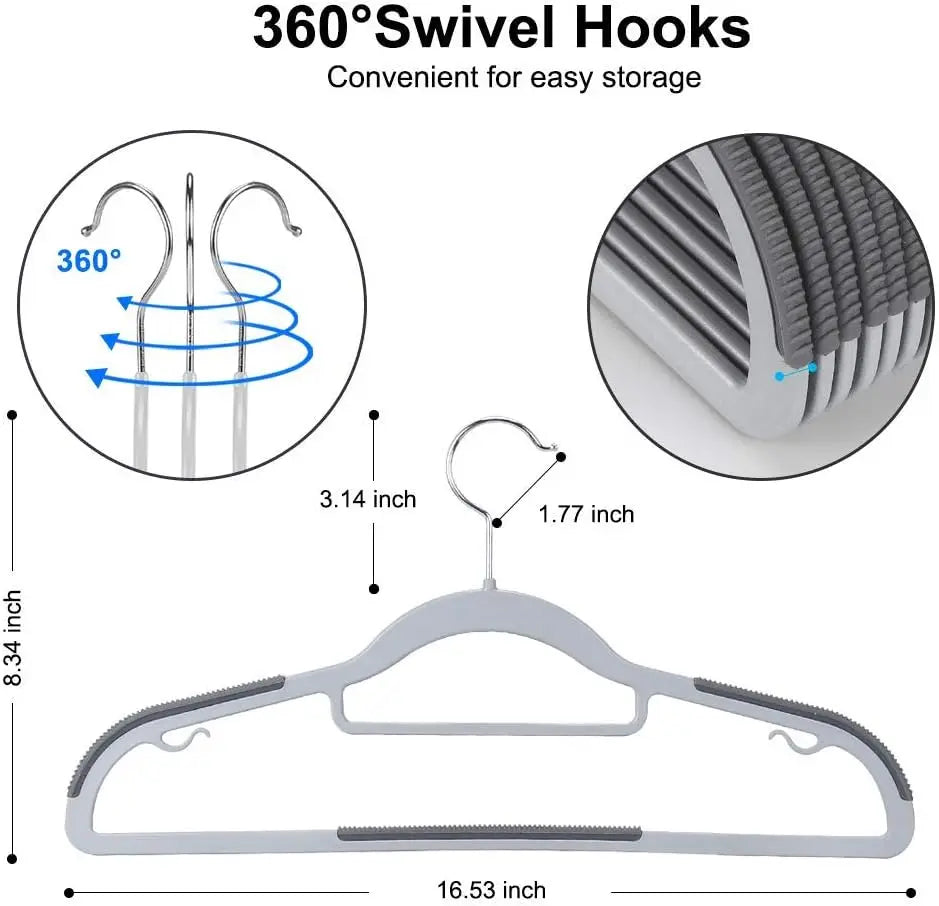 10-Pack Anti-Slip Slim Clothes Hangers | Space-Saving Wardrobe Clothes Hangers Babs