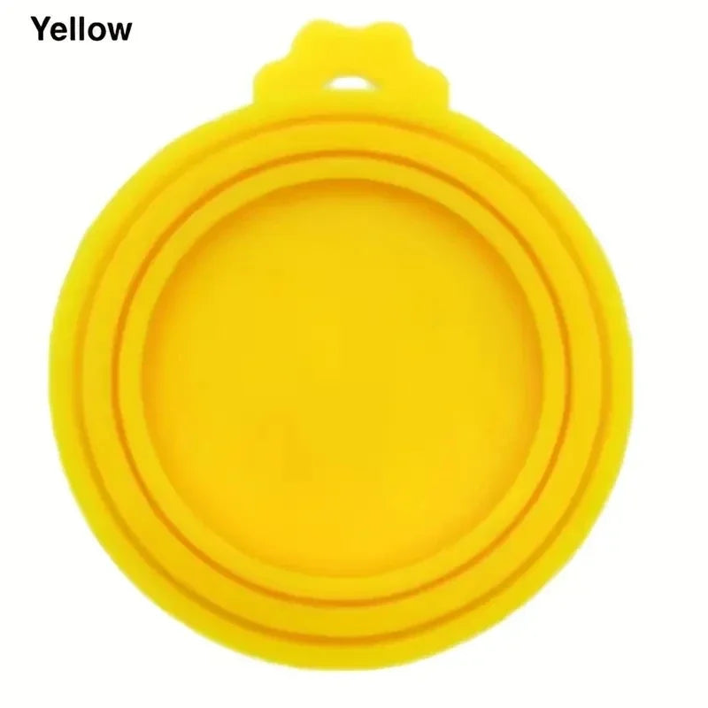 3-in-1 Silicone Pet Can Cover – BPA Free Leakproof Lid for Dogs & Cats Pet Can Cover Babs yellow 1pc