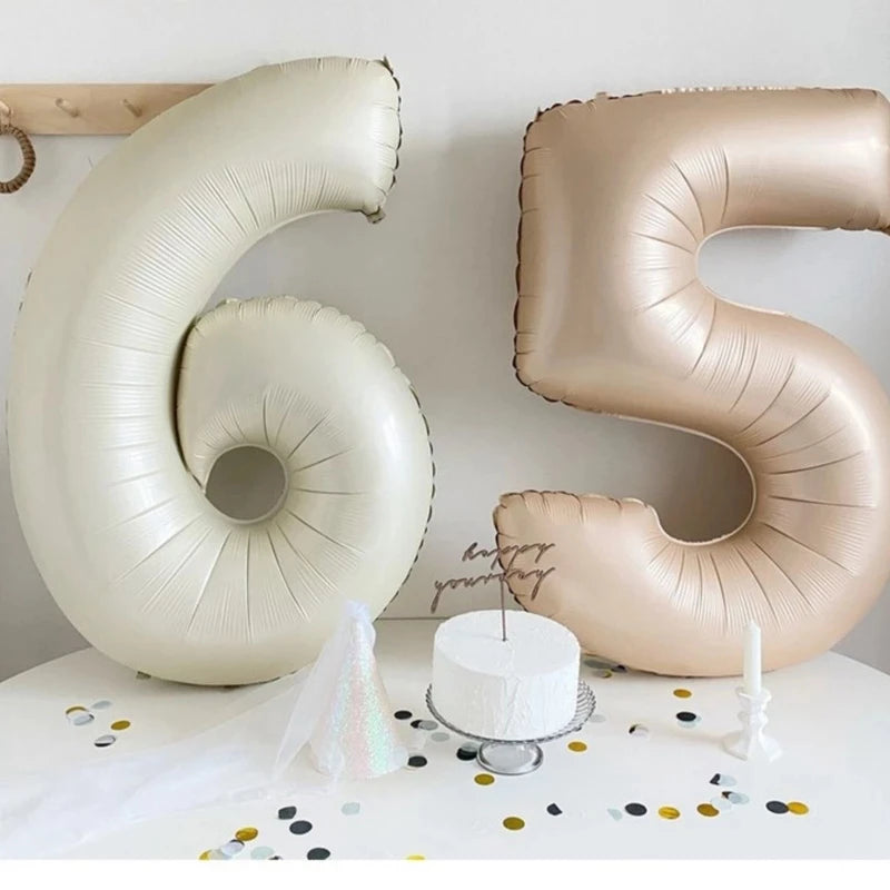 32/40" Cream Foil Number Balloons 1–9 | Party & Wedding Decor Foil Number Balloons Babs