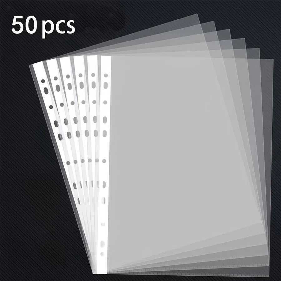 A4 11-Hole Clear PP Loose Leaf File Pockets | Document Sleeves File Pockets Babs