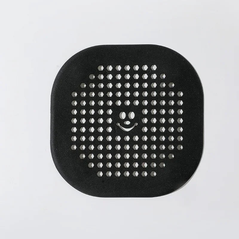 Silicone Drain Hair Catcher Strainer for Sink & Shower Drain Strainer Babs 4-Black 14x14CM
