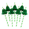 10Pcs 3D Christmas Tree Paper Straws – Holiday Party Décor Holiday Party Straws Babs 10Pcs
