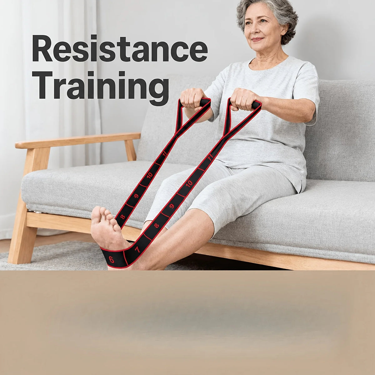 Numbered Stretch Resistance Band for Yoga & Fitness Stretch Resistance Band Babs